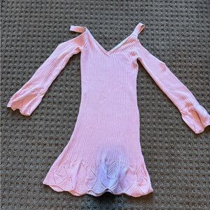 Lovers and friends pink knit mini dress